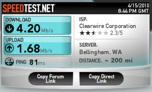 Wimax Speedtest 001 One Week Using Clear 4G In Las Vegas