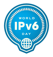 IPv6 badge blue 256 trans1 Happy World IP V6 Day!