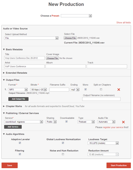 Auphonic Workflow Preset smaller Auphonic: A Free Online Tool For Automatic Audio Post Production